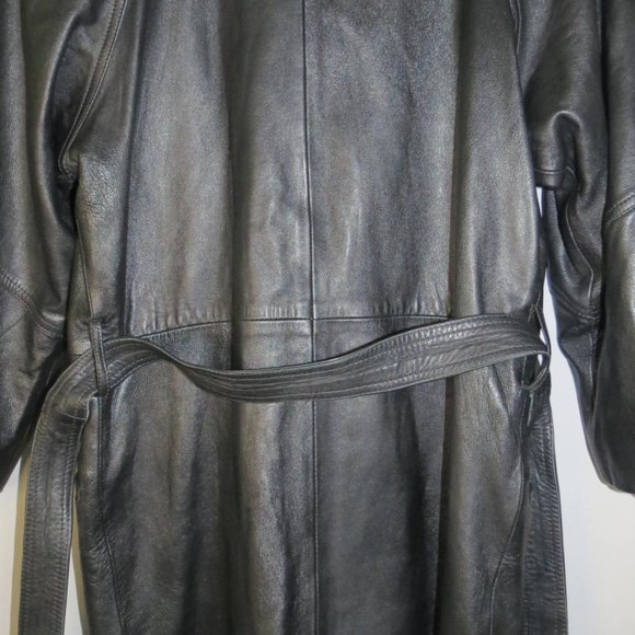 AUS-MOUTON AUSTRALIA - vintage double breasted leather coat - size med - Picture 8 of 8